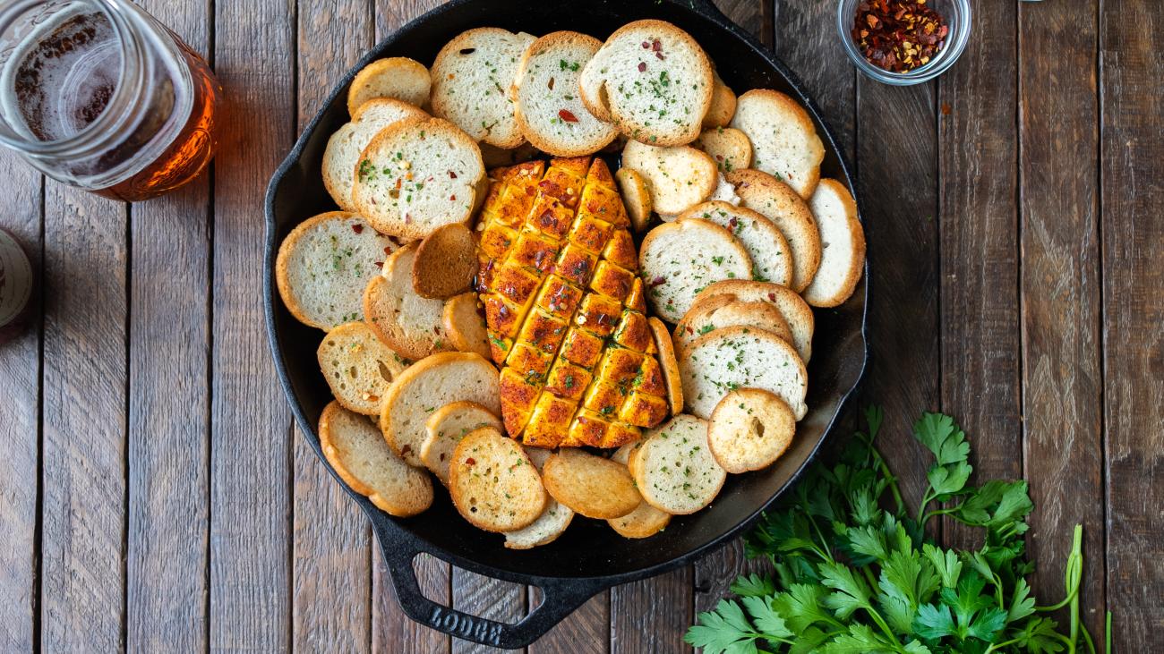 Smoked Cream Cheese With Hot Honey Drizzle Lodge Cast Iron